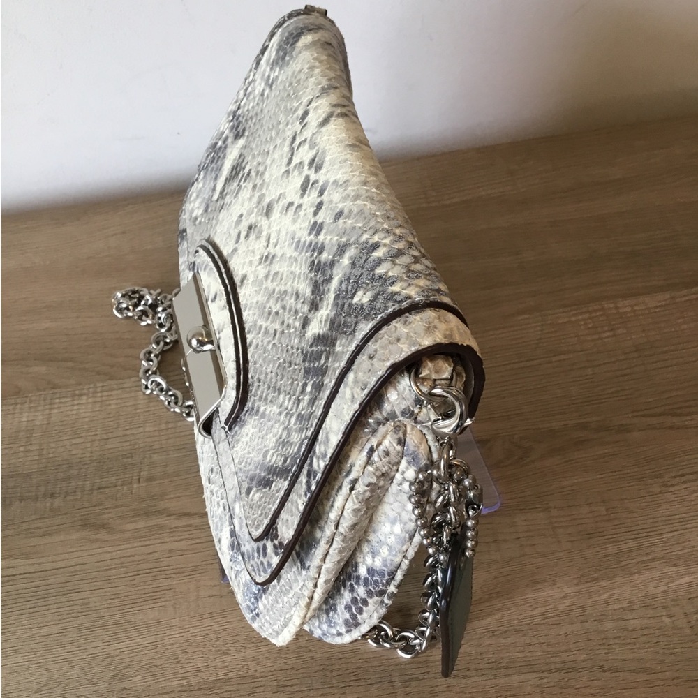 Coach Kristin Python Leather Crossbody Bag or Clutch w/Detachable Chain - Picture 4 of 10